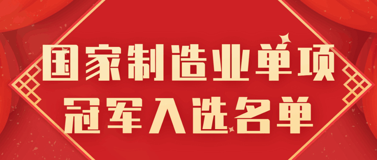 德赢VWIN医疗被遴选为国度造作业单项冠军